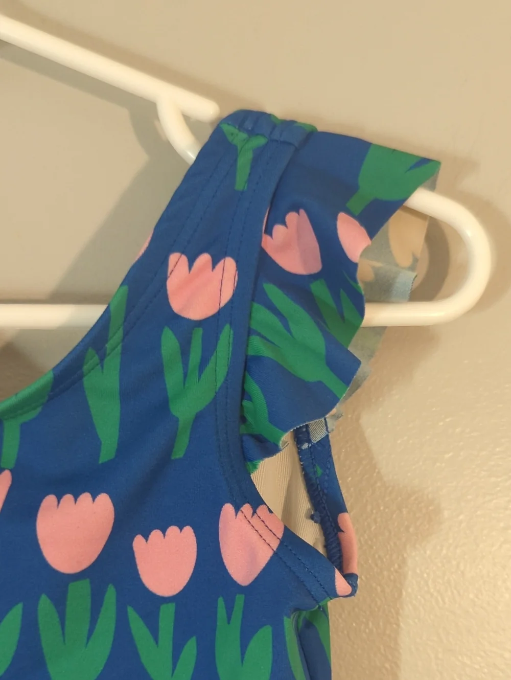 Hanna Andersson Blue Tulip Pattern Swim Top, 3T